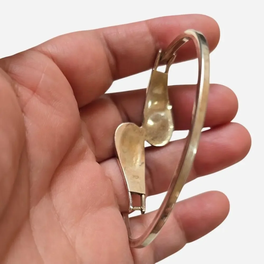 Vintage Mexican Apaca silver hinge bangle